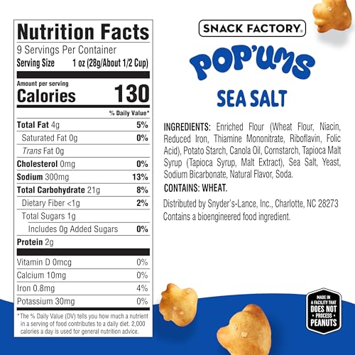 Image 2 of Snack Factory Pop'ums Sea Salt Pretzel Snacks, 9 Oz Bag (Pack of 3)