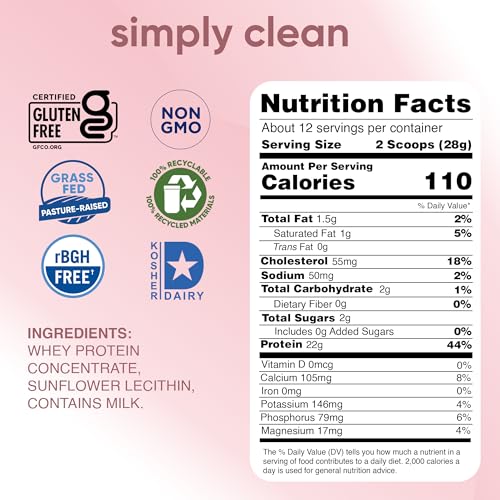 Image 2 of simply tera's Pure Whey Protein Powder, Unflavored, Non-GMO, Kosher - 12 Oz