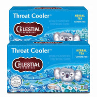 Thumbnail for Image 1 of Default Title for the product Celestial Seasonings Throat Cooler Herbal Tea, Caffeine Free, 16 Tea Bags Box (Pack of 2)