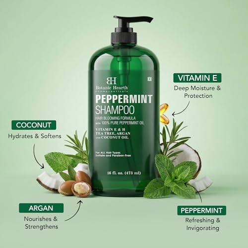 Image 2 of Botanic Hearth Tea Tree Shampoo, Vitamin C, Peppermint, Lavender and Rosemary Oil, Fights Dandruff and Dry Scalp (Peppermint Oil)