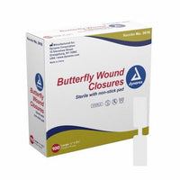 Thumbnail for Skin Closure Strip Secure Strip 1/2 X 2-3/4 Inch Plastic Butterfly Closure White Box Of 100 by Dynarex