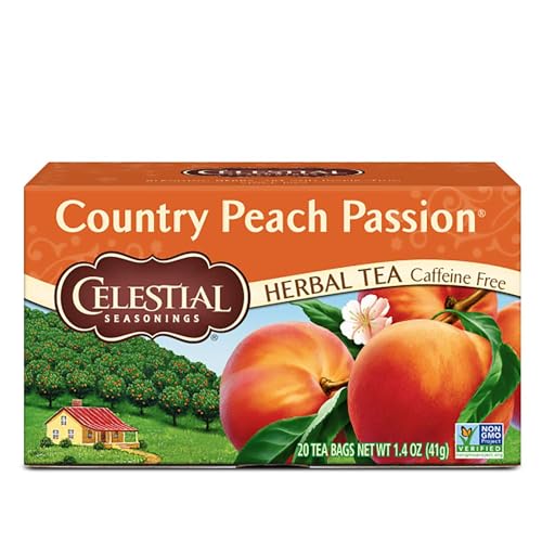 Image 1 of Default Title for the product Celestial Seasonings Herbal Tea Caffeine Free Country Peach Passion - 20 Tea Bags - Case of 6