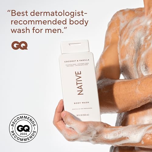 Image 6 of Native Clean Body Wash, Gentle & pH-balanced, Coconut & Vanilla, 18fl oz