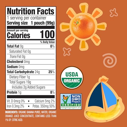 Image 2 of Earth's Best Organic Banana Orange Pouch, 3.5 oz (Pack of 12)