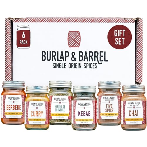 Image 1 of Default Title for the product Burlap & Barrel Spices of the World 6-Pack Gift Set- As Seen on Shark Tank! Travel the World With 6 Delicious Spice Blends- Includes Chai, Five Spice & More - 6 Full Size Jars