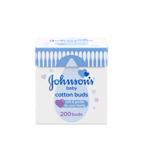 Image 1 of 200 Count (Pack of 1) for the product Johnson's Baby Cotton Buds - 1 X 200 Drum