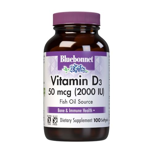 Image 1 of Default Title for the product BlueBonnet Nutrition Vitamin D3 2000 IU, 100 Softgels