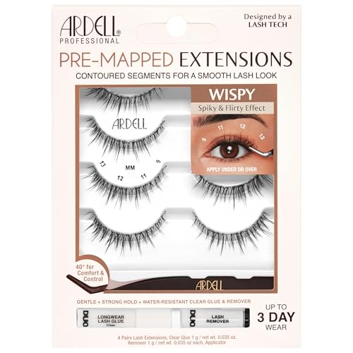 Image 1 of Default Title for the product Ardell Pre-Mapped Wispy Eyelash Extensions Kit Lash Glue & Remover, 4 Pack
