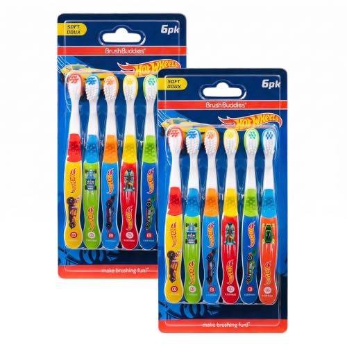 Image 3 of Multicolor / 1 Count (Pack of 12) for the product Brush Buddies Hot Wheels Manual Toothbrushes for Kids