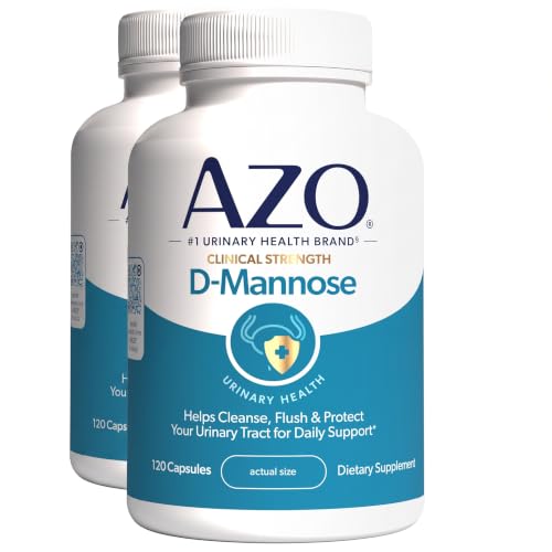 Image 2 of 120 Count (Pack of 2) for the product AZO D-Mannose Supplement for Women & Men, Clinical Strength, 120 Capsules