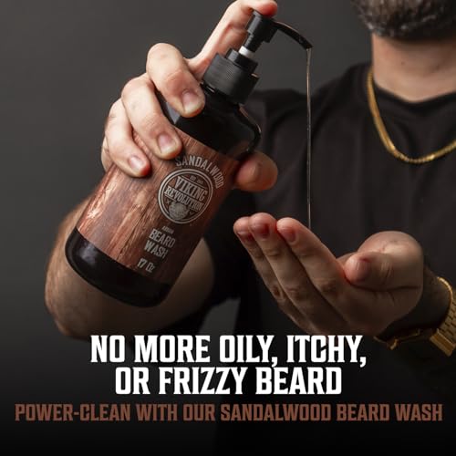 Image 3 of Viking Revolution Beard Wash & Conditioner Set - Sandalwood - 17 oz