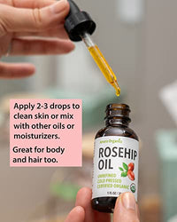 Thumbnail for Image 4 of Rosehip Oil for Face - Unrefined & Cold Pressed Essential Oil from the Seed - Nourishing for Skin & Hair - USDA Certified Organic & 100% Pure - 1 Oz