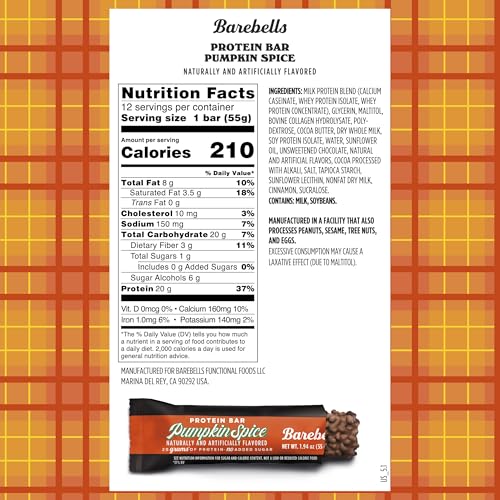 Image 2 of BAREBELLS Barebells Protein Bars Pumpkin Spice – 12 Count, 20g High Protein Treats