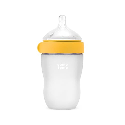 Image 2 of Yellow / 1 Count (Pack of 1) for the product Comotomo Silicone Baby Bottle