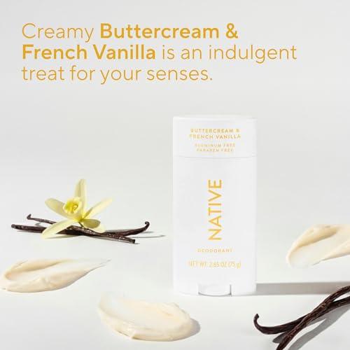 Image 4 of Native Deodorant Contains Naturally Derived Ingredients, 72 Hour Odor Control, Deodorant for Women and Men, Aluminum Free, Buttercream & French Vanilla 2.65oz