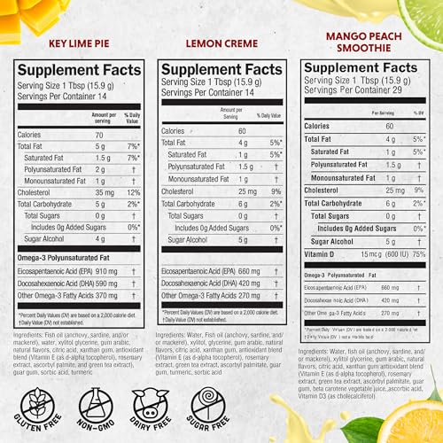 Image 7 of Barlean's Omega-3 Fish Oil Liquid, 1500mg EPA & DHA, Variety Pack, 8oz