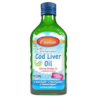 Thumbnail for Image 1 of Default Title for the product Carlson Kid's Cod Liver Oil, 550 mg, Omega-3s, 250 mL (8.4 Fl Oz)