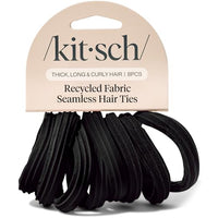 Thumbnail for Image 1 of Default Title for the product Kitsch Seamless Hair Ties No Damage - Stretchy Hair Bands - Black, 8pcs