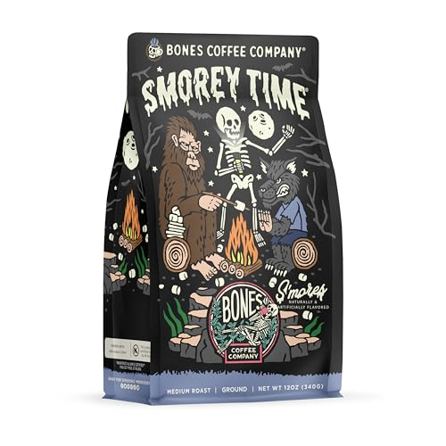 Image 1 of Default Title for the product Bones Coffee Company S'morey Time Flavored Coffee - Medium Roast - Ground or Whole Bean - 12 Oz