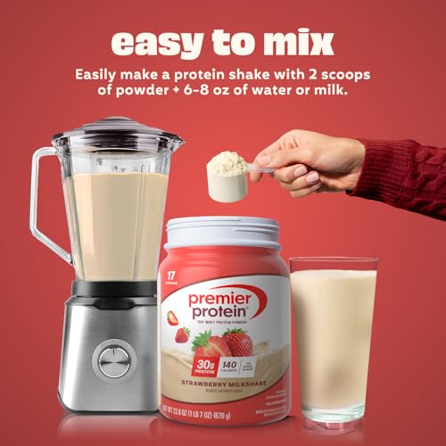Image 4 of Premier Protein 30g High Protein Powder, 100% Whey, Strawberry, 17 Servings