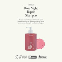 Thumbnail for Image 3 of ANILLO Rosy Night Complete Hair Repair Care Set: Essence, Shampoo & Ampoule Treatment Bundle for Damage Repair - Damask Rose, Musky Floral Scent, Silicone Free (1.69oz.22oz.76oz)