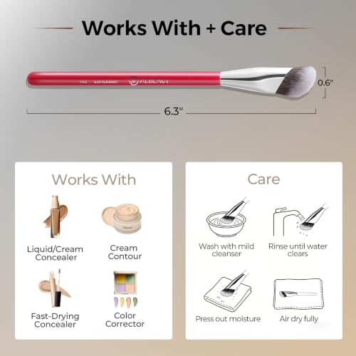 Image 7 of ALBEAUT Concealer Brush, Under Eye Makeup Small Angled Precision Face Blending Brush (193 concealer brush-Limited Edition)