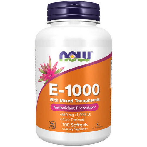 Now Foods E-1000 - 100% Natural Mixed Tocopherols 100 SOFTGELS