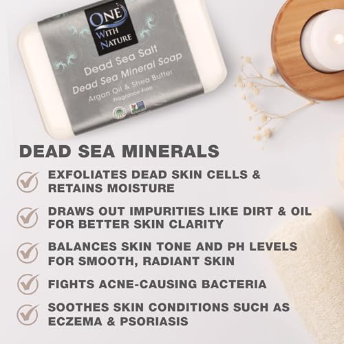 Image 2 of One With Nature Dead Sea Salt Soap Bar 7oz 3-Pack