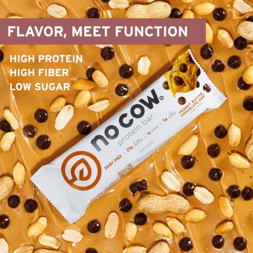 Image 3 of No Cow Peanut Butter Chocolate Chip Vegan Protein Bars, 1 Bar