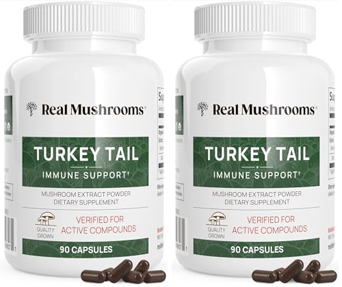 Image 2 of 90 Count (Pack of 2) for the product Real Mushrooms Organic Turkey Tail Capsules for Wellness, 90ct