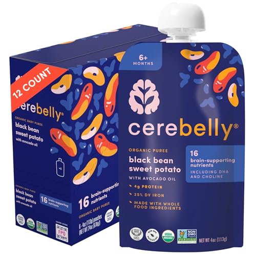 Image 1 of Default Title for the product Cerebelly Organic Baby Food Pouches, Black Bean Sweet Potato, 4oz, 12ct