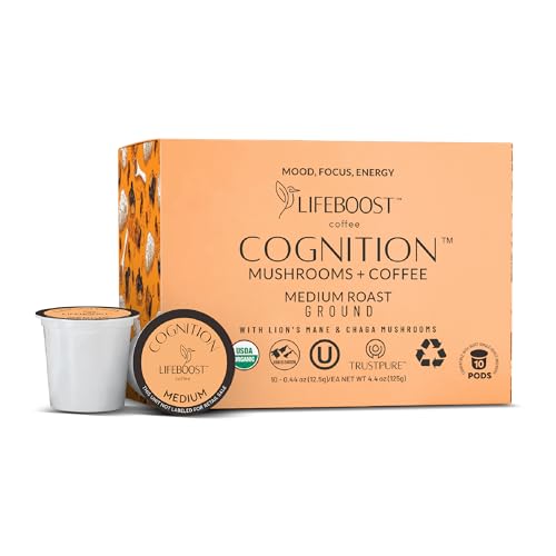 Image 1 of Default Title for the product LIFEBOOST Cognition Mushroom Coffee K Cups, Organic Low Acid, 10 Count