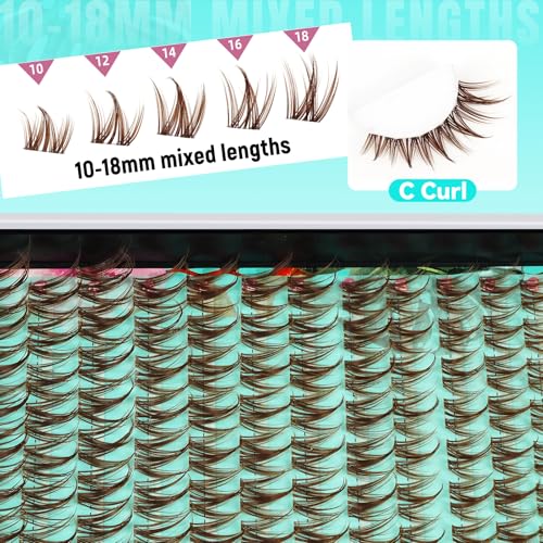 Image 3 of AMZGIRL Brown Lash Clusters C Curl Manga Anime Lashes 10-18mm, Puppy