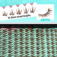 Thumbnail for Image 3 of AMZGIRL Brown Lash Clusters C Curl Manga Anime Lashes 10-18mm, Puppy