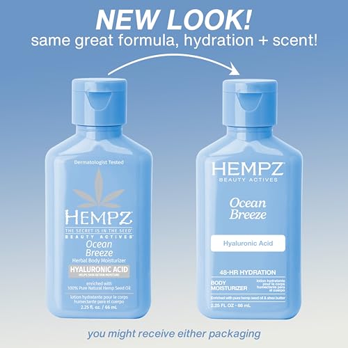 Image 3 of Hempz Body Lotion - Ocean Breeze Limited Edition Mini Daily Moisturizing Cream 2.25 Fl Oz