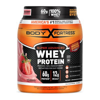 Thumbnail for Image 1 of Default Title for the product Body Fortress Super Advanced Whey Protein Powder, Strawberry, 1.78 lbs