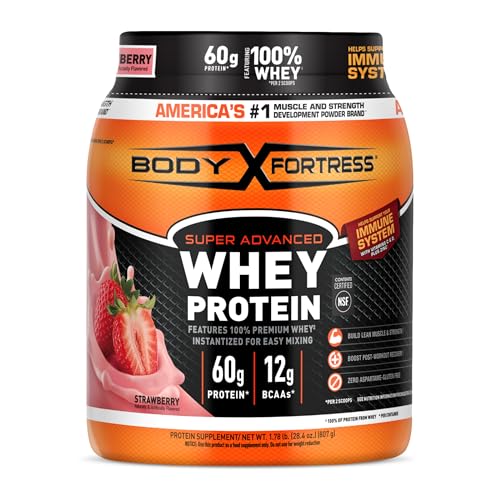 Image 1 of Default Title for the product Body Fortress Super Advanced Whey Protein Powder, Strawberry, 1.78 lbs