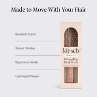 Thumbnail for Image 3 of Kitsch Flexi Flow Detangler Brush, Hair Brushes For Women - Terracotta