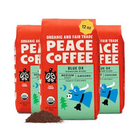 Thumbnail for Image 1 of Default Title for the product Peace Coffee Blue Ox Blend Ground Medium Roast Coffee, 12 oz, Pack of 3