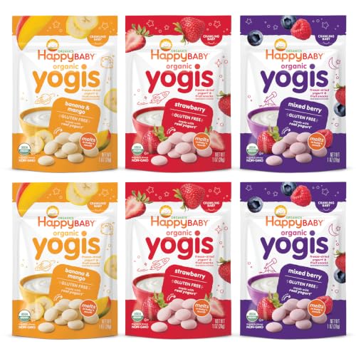 Image 1 of Default Title for the product Happy Baby Yogis Yogurt Bites Variety Pack 1oz Pouch 6 Pack