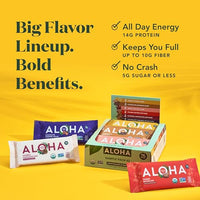 Thumbnail for Image 4 of ALOHA Organic Plant Based Protein Bars 6 Flavor Variety Pack 12 Count