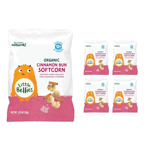 Image 1 of Default Title for the product Little Bellies Organic Cinnamon Bun Softcorn Toddler Snack (5 x 1.25 oz Individual Packs)