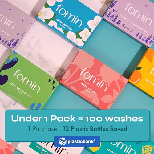 Image 6 of FOMIN Paper Soap Sheets for Hand Washing - 100 Unscented Travel Soap Sheets