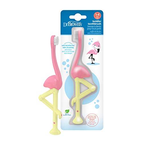 Image 3 of 1 Count (Pack of 1) / Pink Flamingo for the product Dr. Brown's Toddler Toothbrush