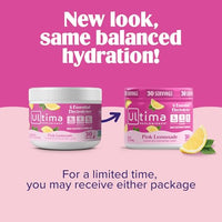 Thumbnail for Image 5 of Ultima Replenisher Electrolyte Powder Drink Mix Bundle ? Sugar Free ? Pink Lemonade, 30 Serving Canister and 20 Stickpacks ? 6 Electrolytes and Minerals ? Keto Friendly, Vegan, Non-GMO