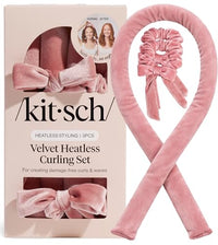 Thumbnail for Image 1 of Default Title for the product Kitsch Velvet Heatless Curls Overnight Set - Terracotta