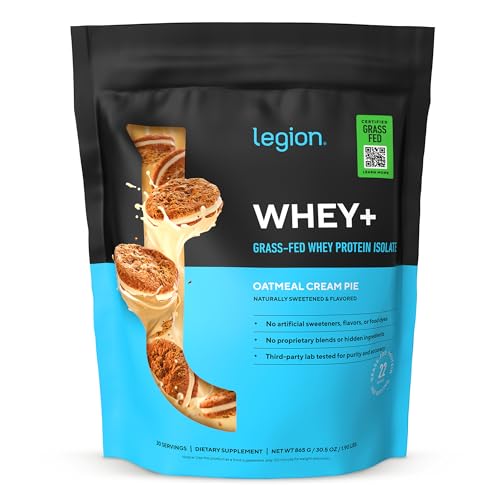 Image 7 of Oatmeal Cream Pie / 30 Servings (Pack of 1) for the product Legion Whey+ Protein Isolate Grass Fed