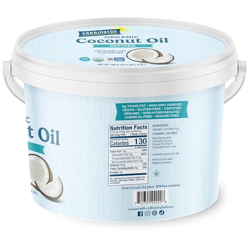 Image 3 of Carrington Farms Organic Refined Coconut Oil 1 Gallon (128 fl oz)