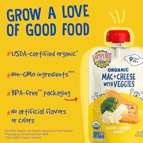 Image 6 of Earth's Best Organic Baby Food Pouches 4 Ounce Resealable Pouch Pack of 12