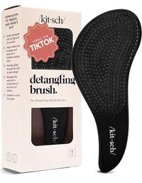 Thumbnail for Image 3 of Black for the product Kitsch Detangler Brush – Gentle Curly Hair Brush All Hair Types